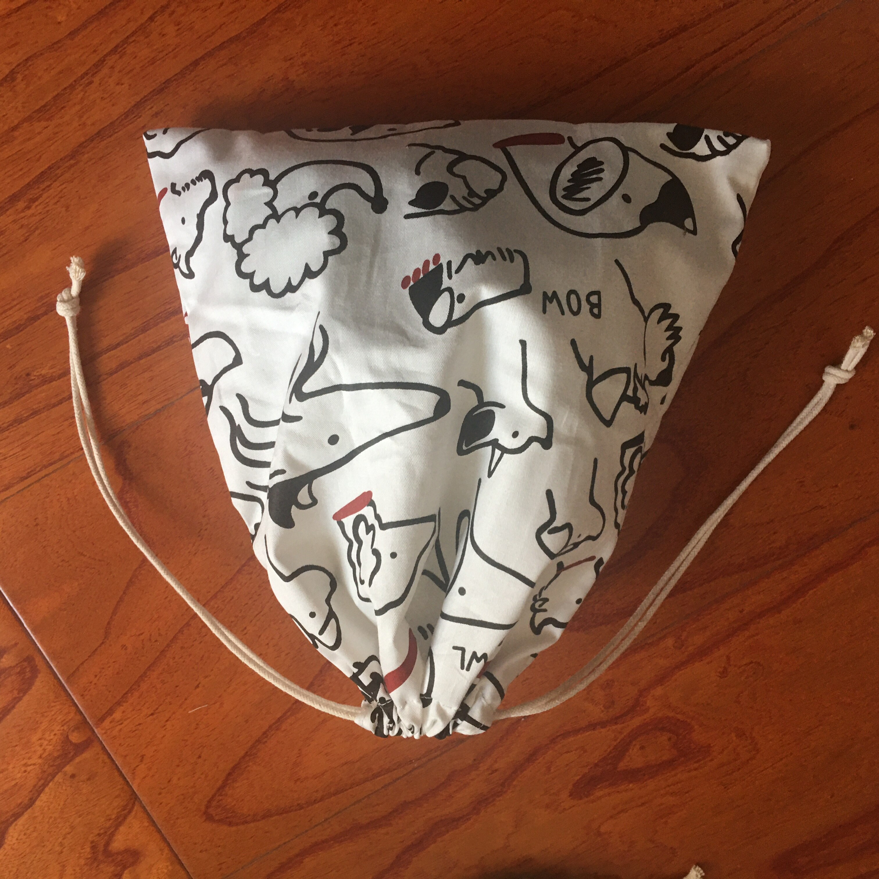 1Pc Katoen Trekkoord Eco Pouch Milti-Purpose Georganiseerd Bag Party Bag Drawring Hond Hoofd YL0924c Yi