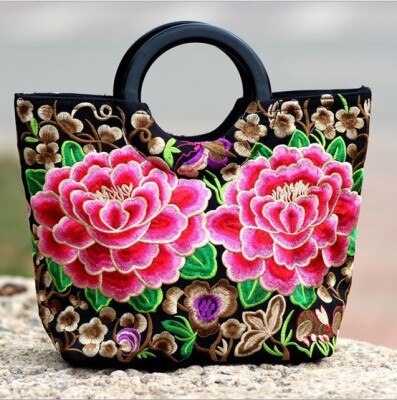 Vintage Borduurwerk Vrouwen Reiziger Handtassen! Mooie Bloemen Geborduurde Lady Casual Totes Top Veelzijdige Canvas Dag Koppelingen Tassen