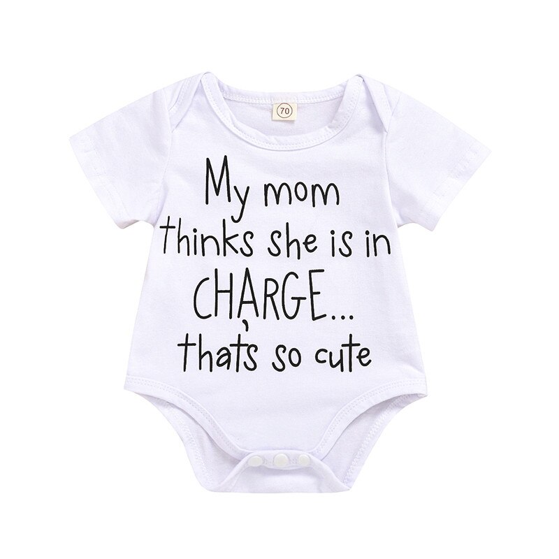 Jeden Persent noworodka litery niemowlę ciało z nadrukiem moda z krótkim rękawem kombinezon dla dzieci dla niemowląt chłopcy dziewczęta odzież