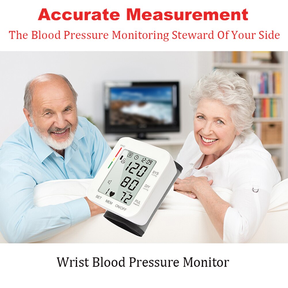 Huishoudelijke Automatische Digitale Pols Bloeddrukmeter Gauge Meter Lcd-scherm Heart Beat Rate Pulse Meter Meet Tool