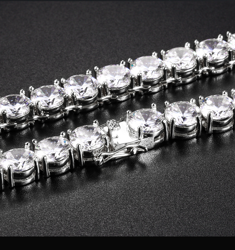 Collier en cuivre glacé de 4mm 5mm 6mm de largeur, chaîne de Tennis en Zircon cubique, couleur Rose or argent, , directe
