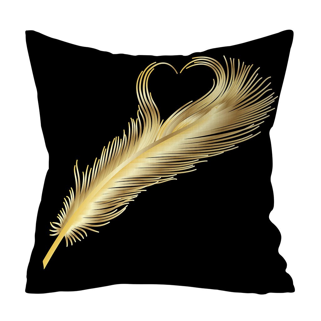 Gold Plant Gedrukt Polyester Kussensloop Decoratieve Kussens Voor Sofa Kussenhoes Home Decor Cojines Decorativos Para Sofá: H