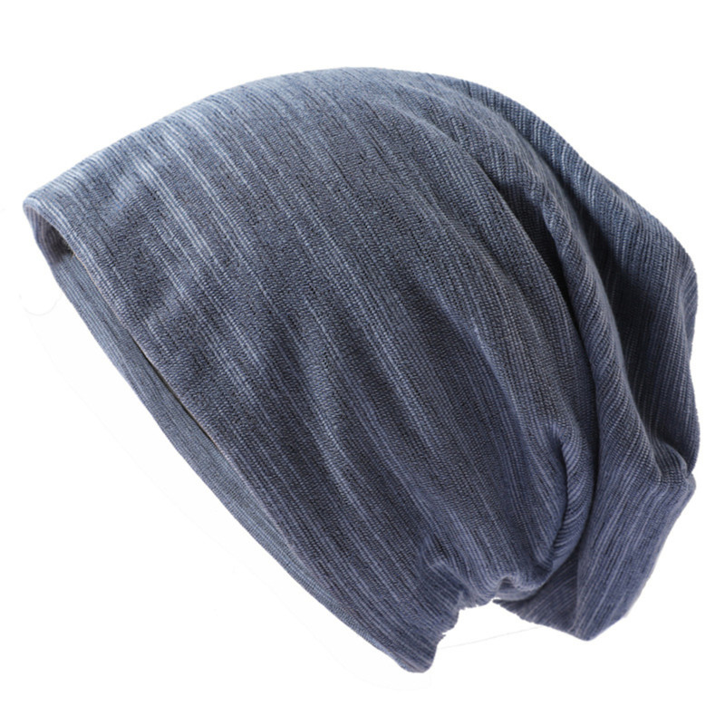 Gorros finos Unisex de Color sólido para hombres y mujeres, gorro de cobertura tejido de algodón, gorros de tela de doble capa, gorro informal: Amarillo-verde