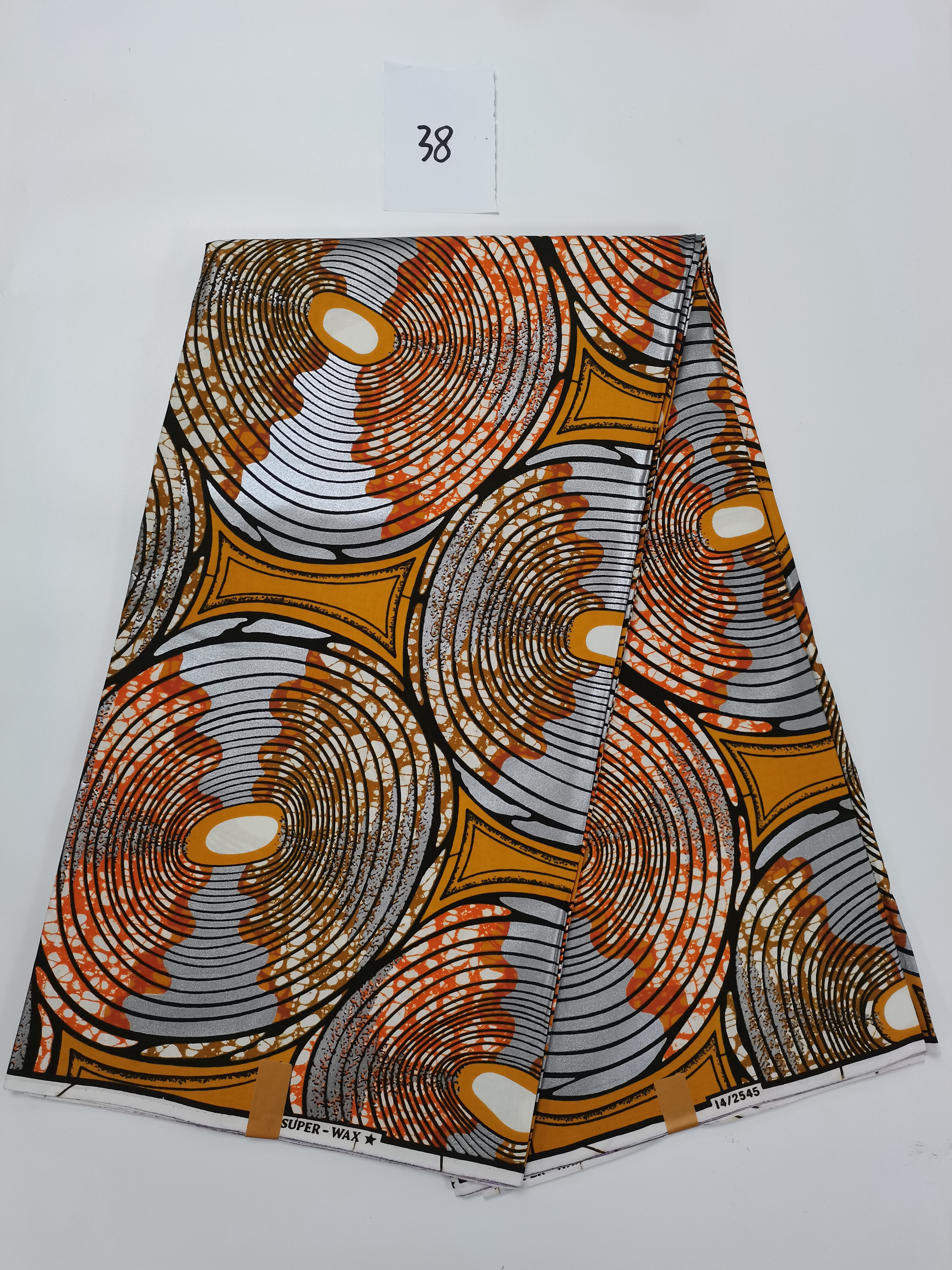 6 Yard African Wax Sewing Fabric Material Ankara Nigerian 100% Cotton Golden Material For Dress Bag