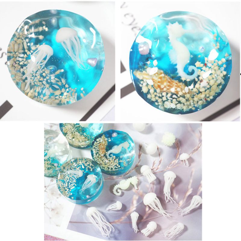 1set Mini Jellyfish Modeling Epoxy Resin Mold Ocean Theme Fillers DIY Filling Materials