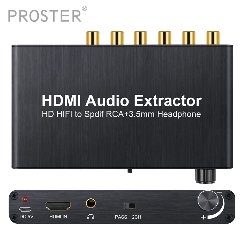4 K 3D Met Volumeregeling Audio Extractor HDMI naar HDMI Met Optische Toslink Analoge 5.1CH 2.0CH Audio Splitter Voor blu-Ray