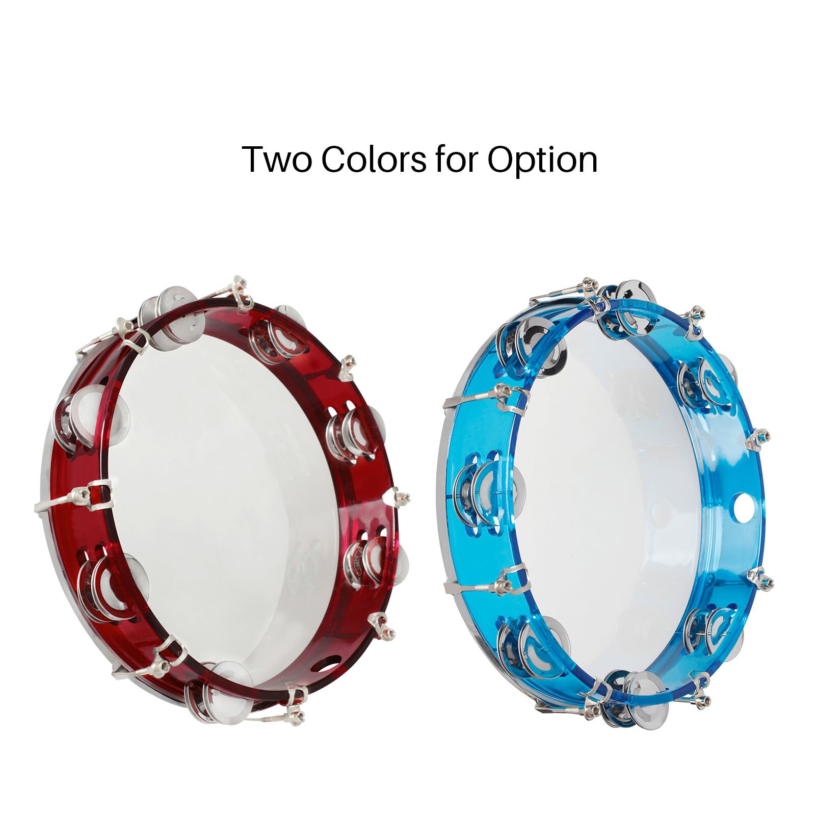 10 Inch Handheld Tambourine Double Row Tambourine Drum Set Percussion Instrument Musical Educational Toy Instrument