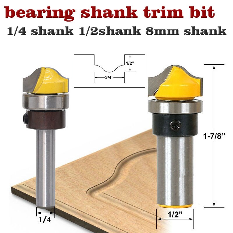 3/4" Faux Panel Ogee Groove Router Bit - 1/4" 1/2''8" Shank Woodworking cutter Tenon Cutter for Woodworking Tools