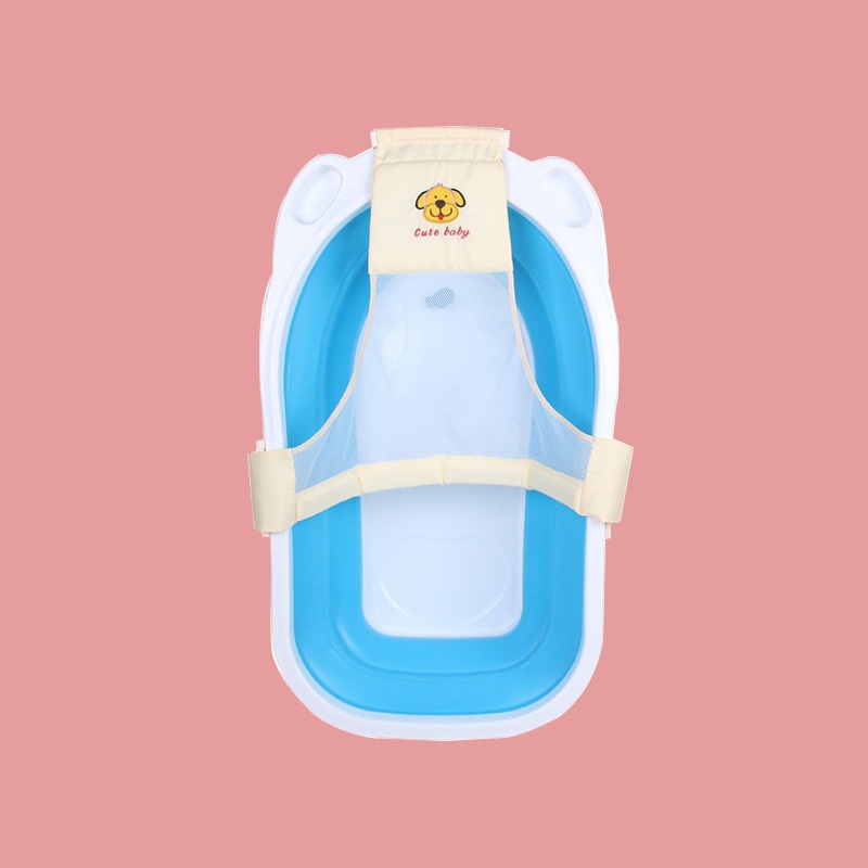 Baby t-formet badekar net bade blød pude liggende fikserbar skridsikker beskyttelse nyfødt sædemåtte let at tørre sammenfoldelige sikre rekvisitter
