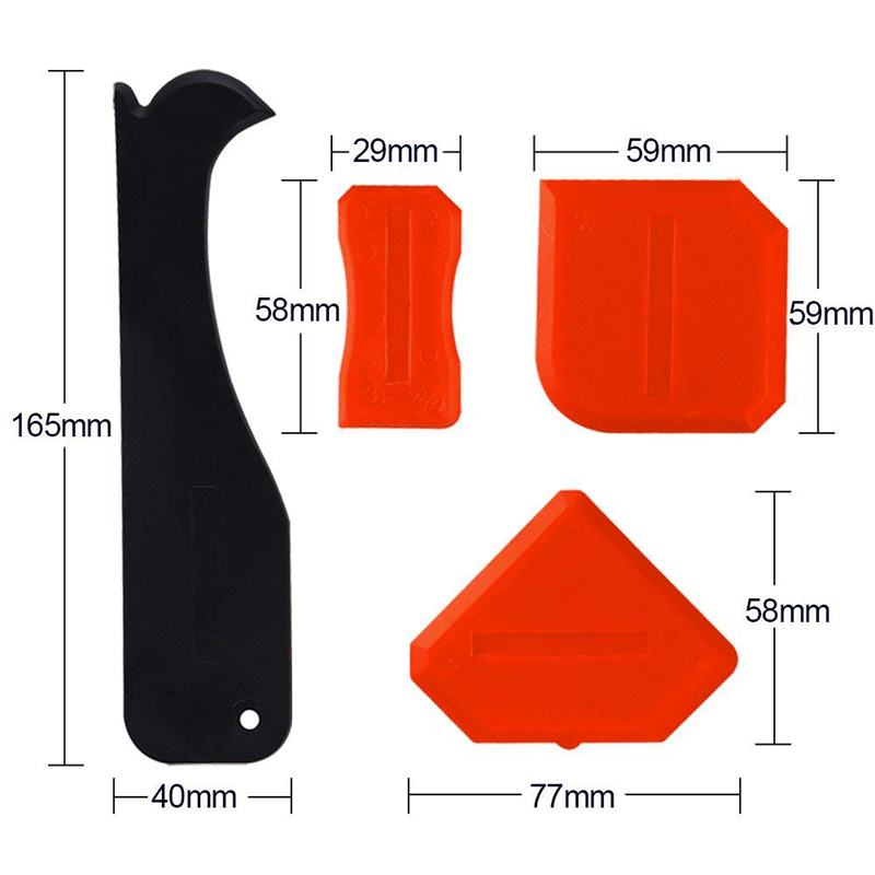 9 Stuks Siliconenkit Afwerking Gereedschap Smoothing Caulking Tool Kit Voor Keuken Badkamer Vloer Afdichting, Rood