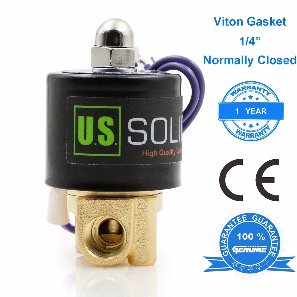 AMERIKAANSE Solid 3/8 ", 1/4", 1/8 "Messing Elektrische Magneetventiel 24 V 12 V DC 24 V 110 V 220 V AC, normaal Gesloten, Water Lucht Olie