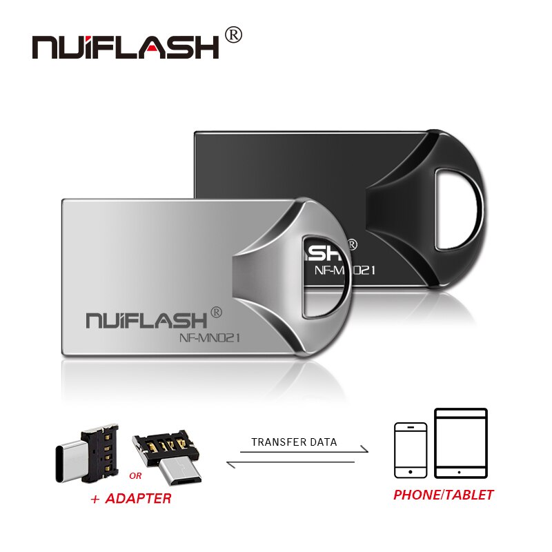 Nuovo nuiflash del metallo mini usb flash drive 64GB 32GB 16GB 8GB 4GB Pen Drive portatile 128GB usb 2.0 del usb del bastone di Memoria flash disk