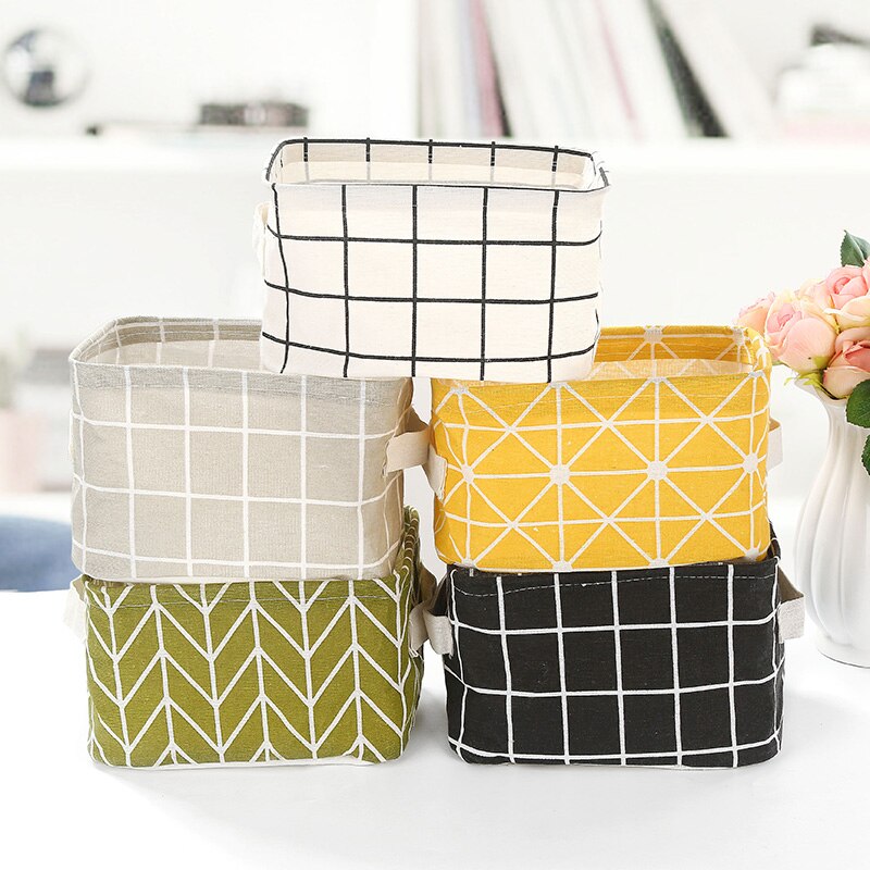 Desktop Opbergdoos Leuke Afdrukken Waterdichte Organizer Katoen Linnen Sundriesopslag Mand Kabinet Organizer Opbergtas