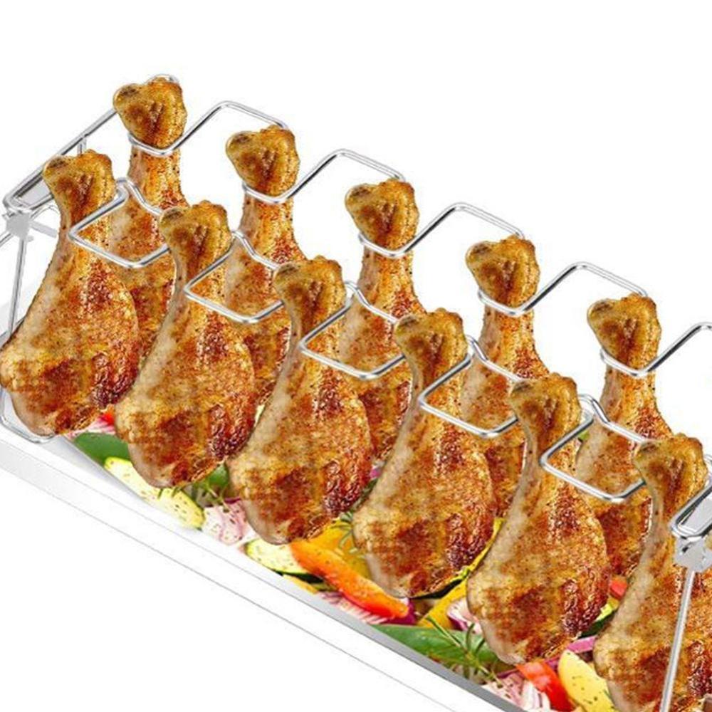 Chicken Wing Leg Rack For Grill Smoker Oven Stainless Accessories Roaster Barbecue BBQ Stand Vertical In Safe Steel T3A6