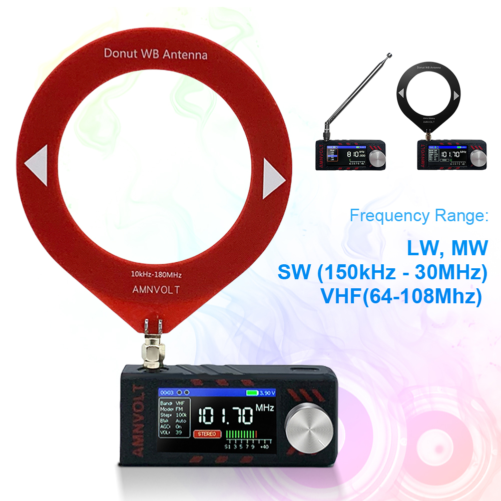 Si4732 miniradioer 0.5-108 mhz bærbar radio lsb usb am fm-radio esp 32 1.9 -tommers skjerm hf sw mw vhf allband radiomottaker