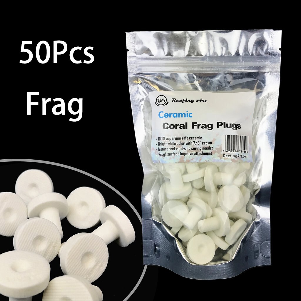 DW Aquarium REEFING ART Super Clear Acrylic Magnetic Coral Frag Plugs Rack Holder Fish Tank For 6 - 20MM Glass Thickness: FRAG white 50pcs