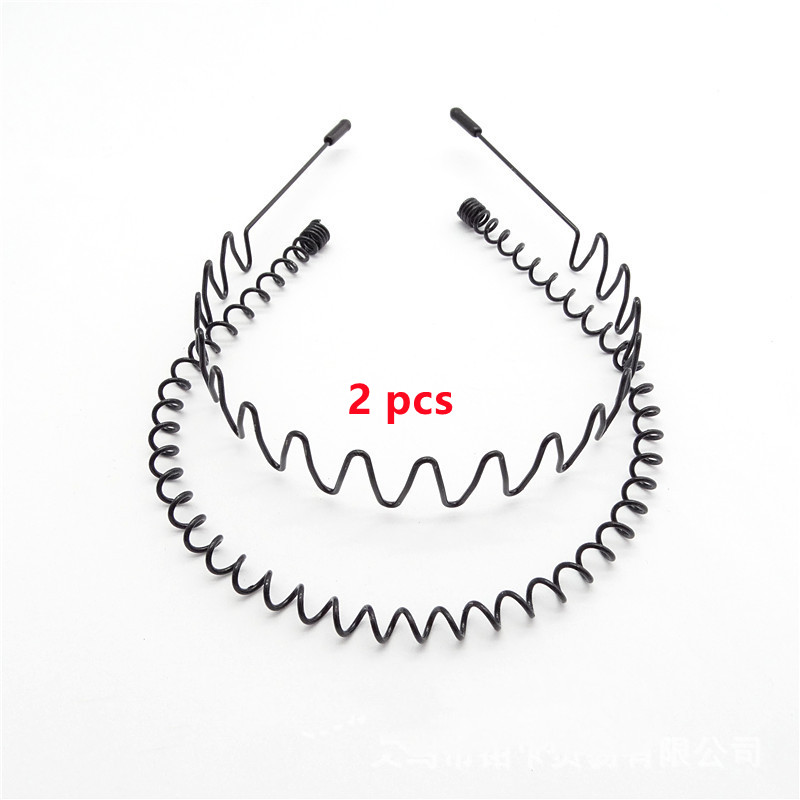 Herre pandebånd #39 jern stål bølger hårbånd tidevand mand hår bøjle ryghoved pandebånd sportsansigt vask hovedbånd hovedbeklædning: Stil -3