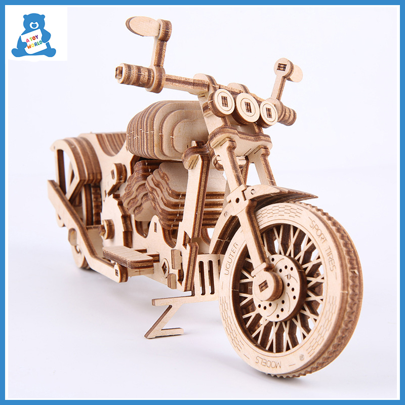 Motorrad Puzzle 3D Diy Holz Spielzeug Getriebe Modell Gebäude Bausatz Rätsel für Erwachsene Sammlung Gebäude Modell Spielzeug freundlicher