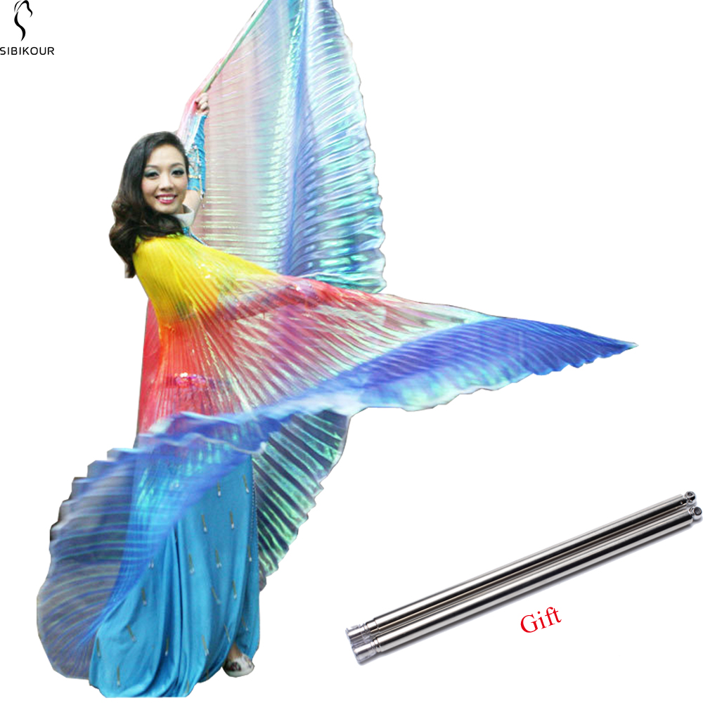 Alas de Isis para danza del vientre, accesorio de danza del vientre, disfraz Oriental de Bollywood, Egipto egipcio con palos, mujeres, niños, arco iris