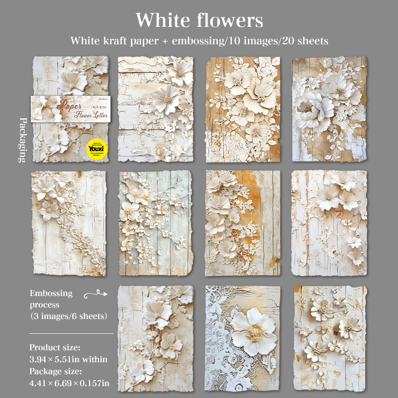 20Pcs Paper Flower Letter Series Scrapbooking Paper Material Perfect for Collage Journaling Diy Craft Supplies: plum