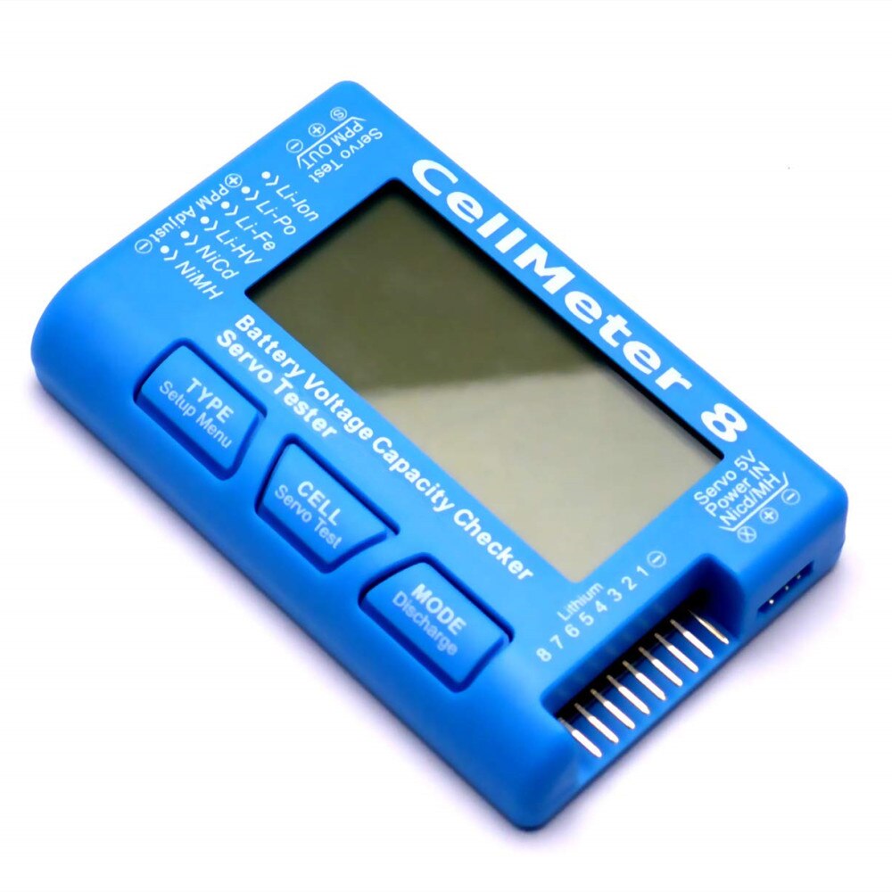Rc-celmeter -7 celmeter -8 digitale batterijcapaciteitscontrole lipo life li-ion nicd nimh-batterijspanningstester controle