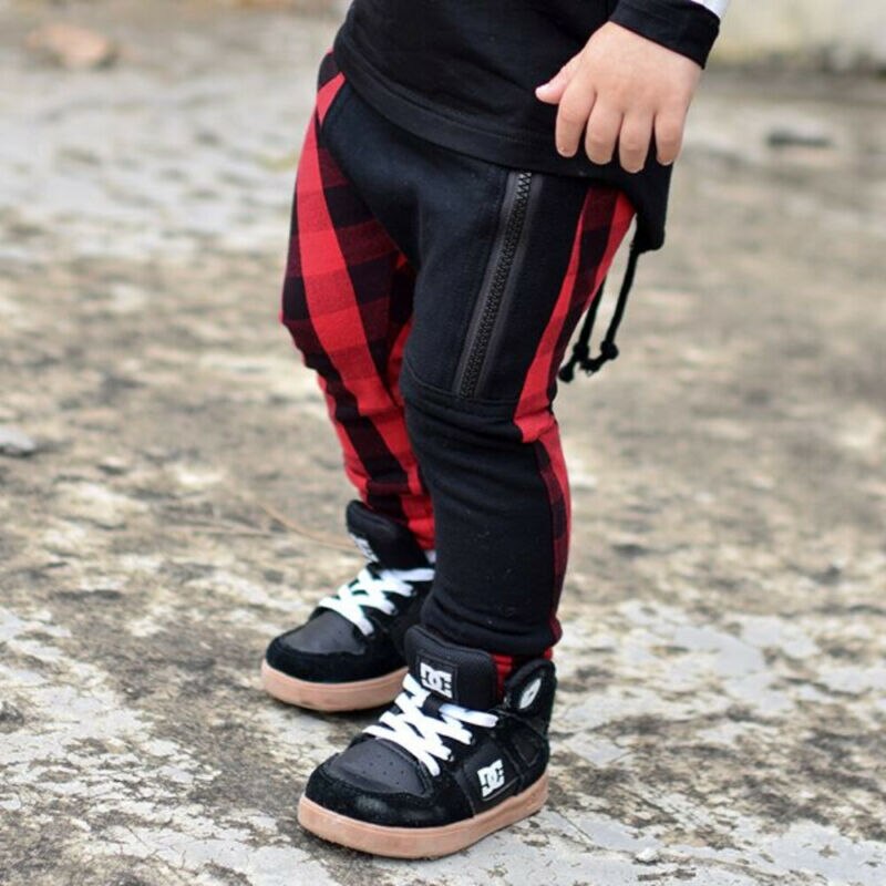 1-6Y Kids Jongens Sport Harembroek Casual Losse Lange Broek Joggingbroek Jogging Jogger Leuke Plaid Kind Harembroek