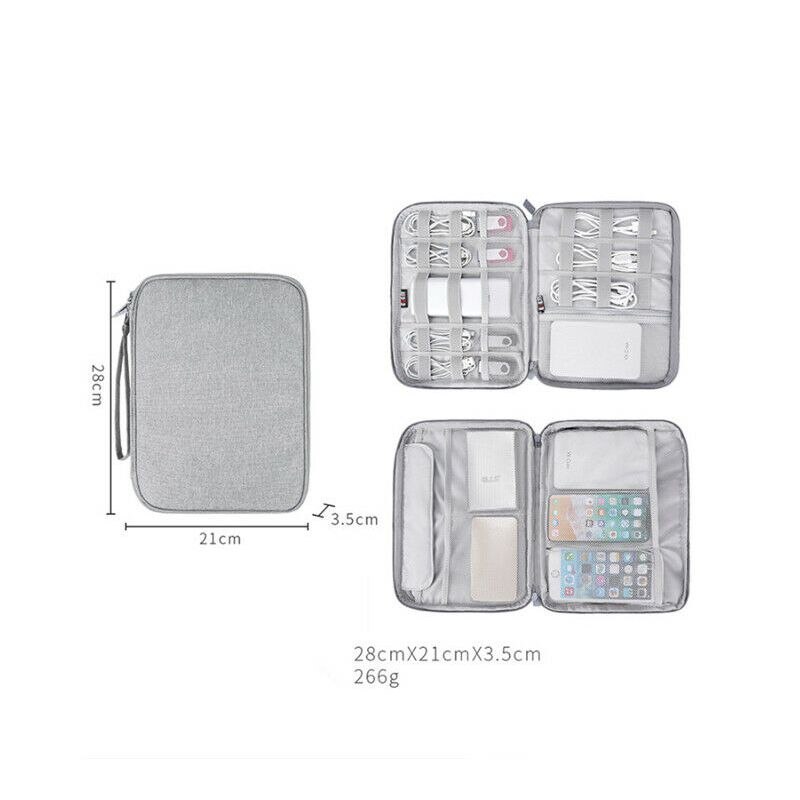 Travel Storage Bag Electronics USB Charger Case Data Cable Waterproof Bag Organizer /NO: Double layer DXL