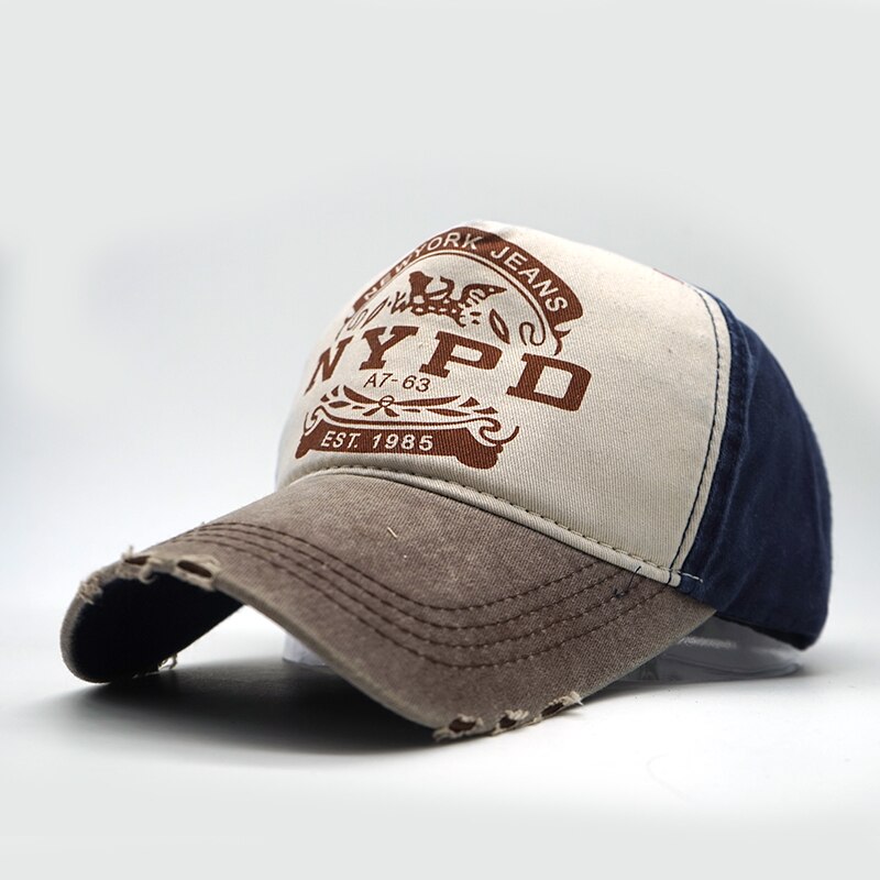 Engros snapback cap letter stil nypd baseball cap monteret hat afslappet kasket panel vask cap til mænd kvinder unisex gorras: 3