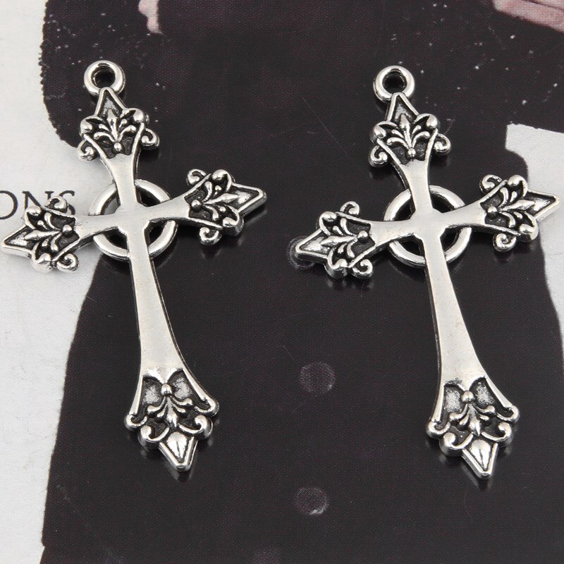 15 stks Zilver Kleur 43x26mm Jesus Cross Charms Religieuze Geloof Hanger Fit DIY Sieraden Maken Handgemaakte Accessoires