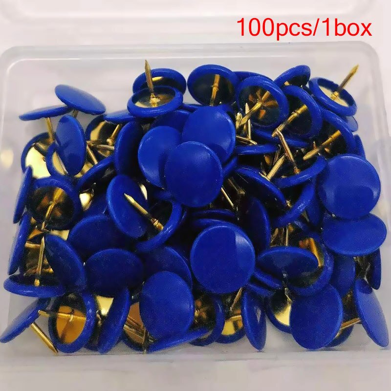 100pc Upholstery Nail Pins Color Decorative Tack Sofa Stud Flat Round Head Nails Fasteners Pushpin Furniture Thumbtack Hardware: Blue