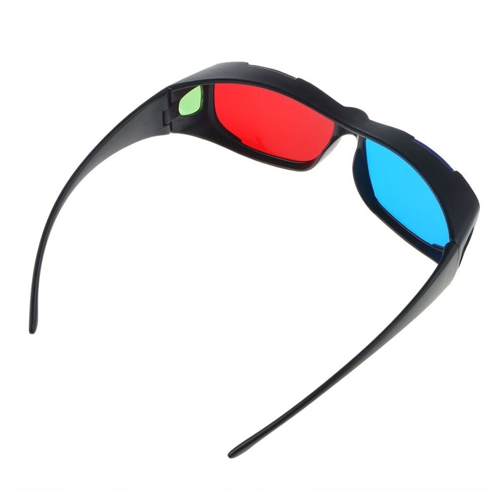 2pcs Easy Wear Movie TV 3D Glasses Red Blue Virtual Ultra Clear Dimensional Anaglyph Cinema Black Frame DVD Vision Game