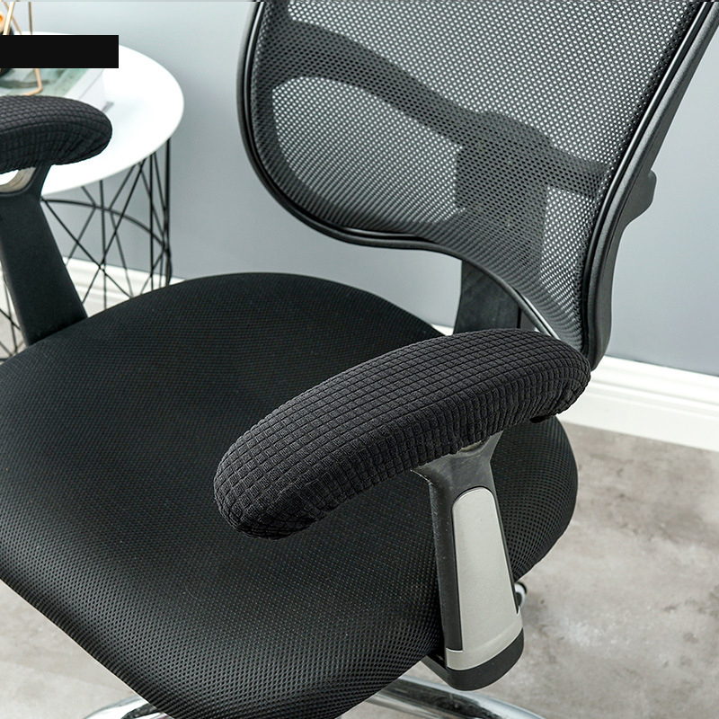 Housse de protection pour accoudoirs de chaise, extensible, anti-poussière, bras coudé, pour ordinateur de bureau: Black