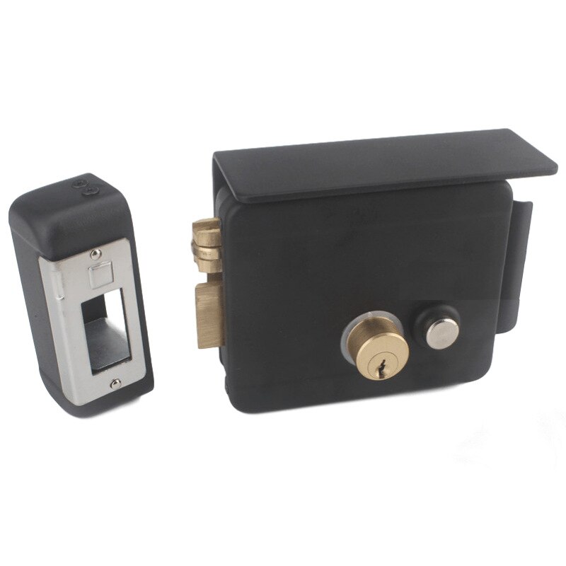 DC12V Electric lock with brass cylinder 5 mechanical key Waterproof Cover for home access control intercom