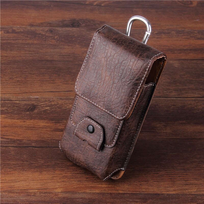 Vintage Universele Telefoon Case Lederen Mannen Taille Zakken Holster 4.7 inch tot 6.3 inch Mobiele Telefoon Man Taille Verpakking Mini riemfanny