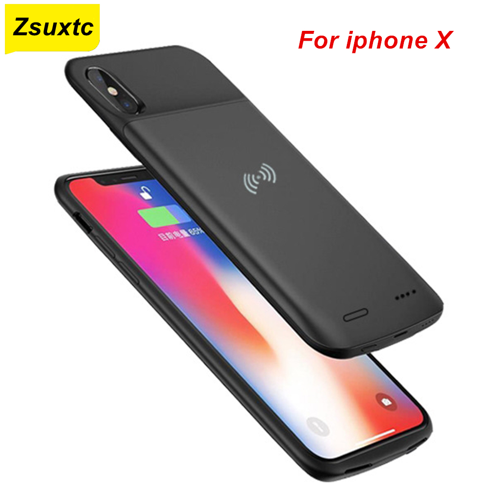 3000 mah för iphone x batterifodral smart trådlös laddning av telefonfodral och powerbank för iphone x batterifodral