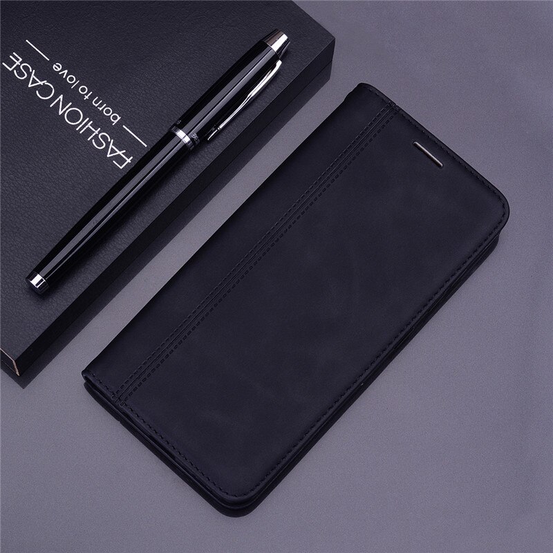 Case Voor Xiaomi Poco M3 Siliconen 6.53 Inch Soft Pu Leather Wallet Case Voor Xiaomi Poco M3 Flip Case Met stand Kaarthouder Cover: Black - Type 1