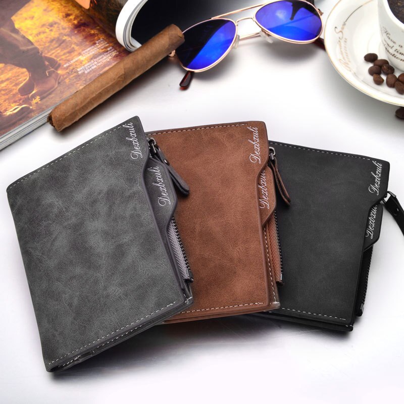 Top Wallet Men Soft Leather wallet with removable card slots multifunction men zipper wallet purse male clutch