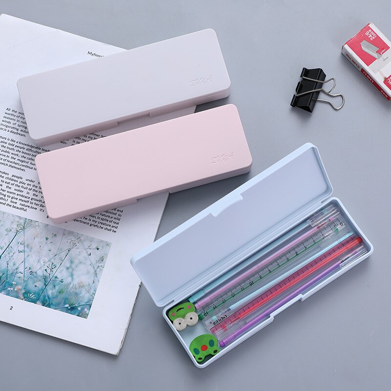 1pcs Multifunction Simple Storage Stationery Box Office School Plastic Pencil Case For Kids Pen Box