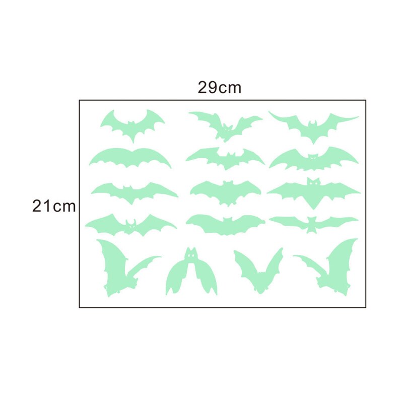Halloween Lichtgevende Muurstickers Ghost Vampier Heks Gluren Ogen Pompoen Lichtgevende Fluorescerende Stickers Halloween Decoratie: A