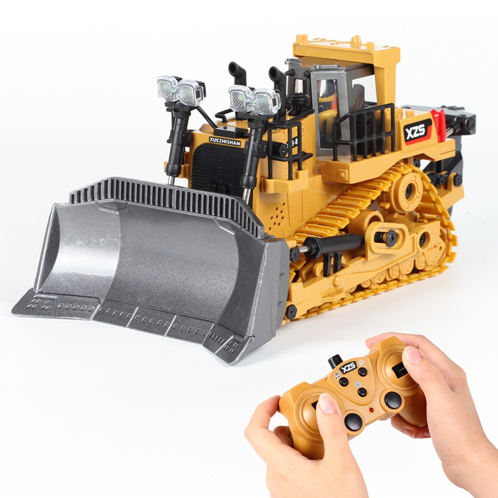 2,4G 9CH Radio Control Bulldozer Licht & Sound Engineering Auto Fahrzeug Lkw