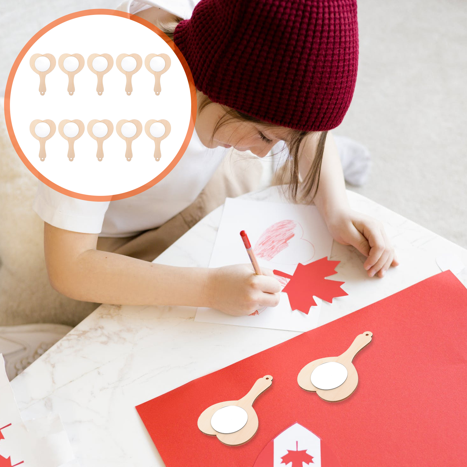 10pcs DIY Mirror Unique Blank Party Mirror DIY Materials Kids DIY Painting Unfinished Handheld Mirror