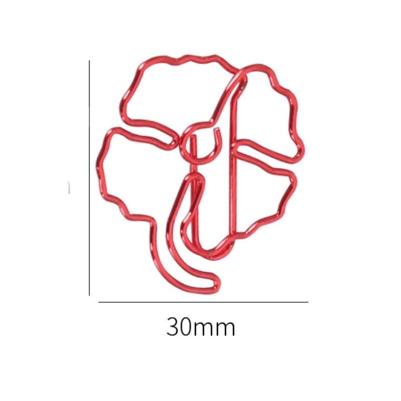 Red Clover Paper Clip Office Supplies Clip Paper Clip Clover Shape Cute Paper Clips Decorative Paperclip Metal Clip De Papel