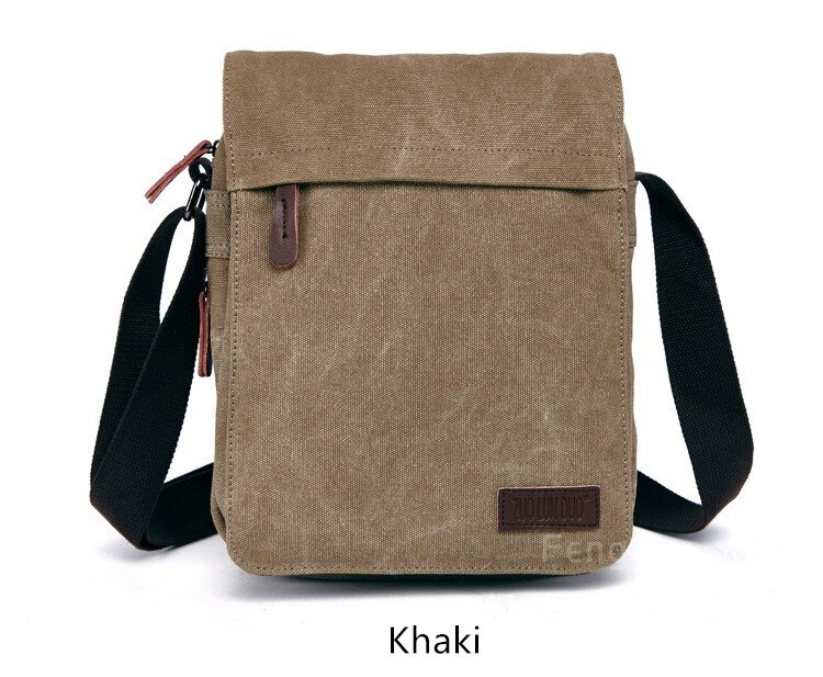 Holdbart lærred mænd dække type retro postbud messenger bag kvinder afslappet rejse crossbody skulderpakke: Khaki