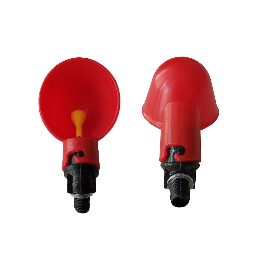 Automatic Poultry Livestock Drinking Cup Bird Feeding Equipment Chicken Flock Duck Bird Water Feeder Red and Blue