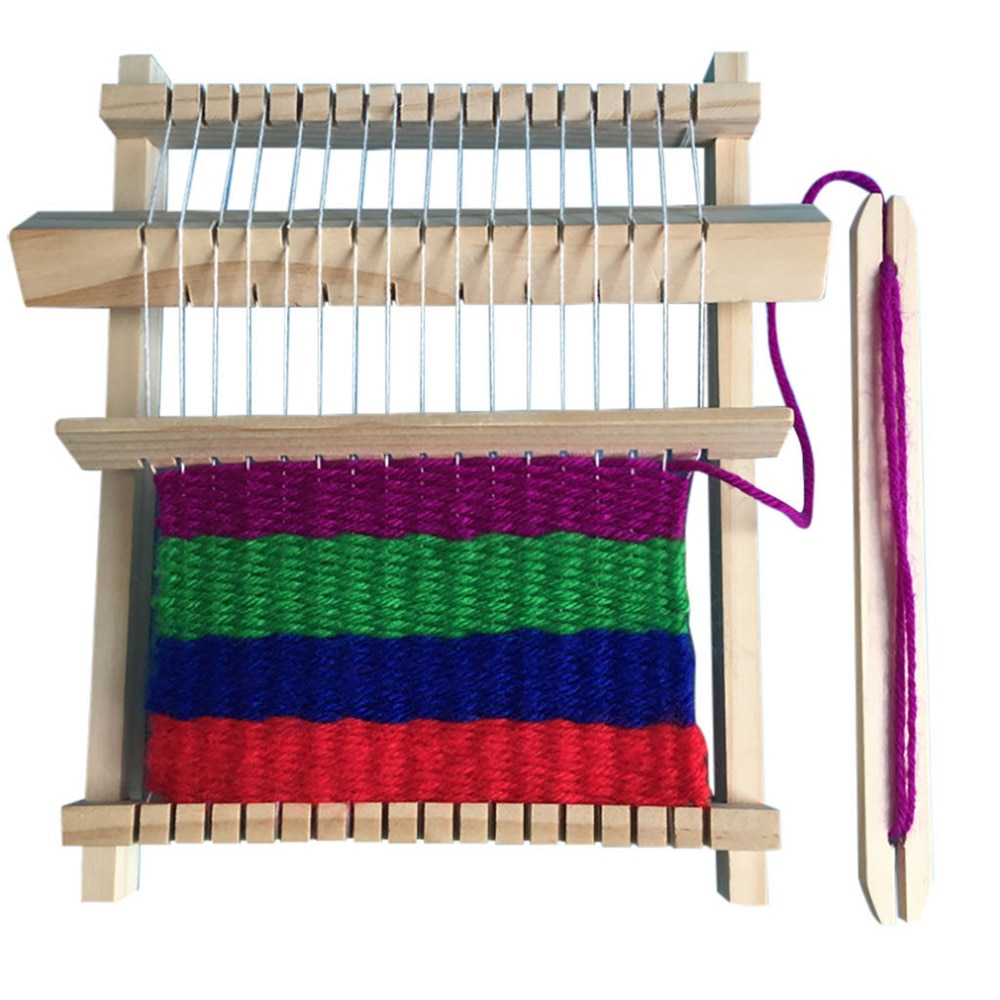 Telar tejido para niños, juguete artesanal, marco de madera, máquina para tejer a mano DIY, juguetes educativos para niños