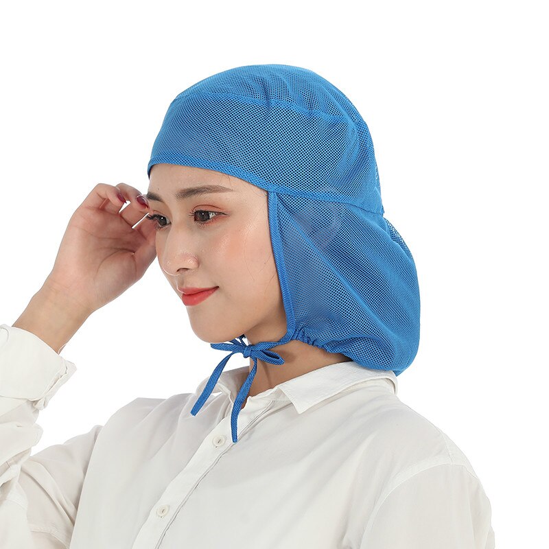 Gorros de malla transpirables de verano para hombre y mujer, gorro para polvo de taller, camarero de Chef, servicio de comida, café, Cocina, Restaurante, Hotel, panadería, gorro de trabajo: 2