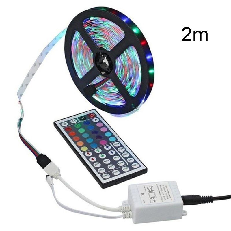 Color Changing LED Strip Light 3528 SMD RGB with 44key Remote Controller Indoor F3ME: 2M