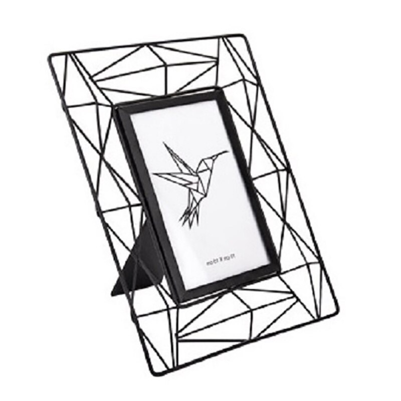 Geometric Metal Picture Frame Wrought Iron Photo Display Frame Home Decoration For Desk Wall Living Room Decor Accessories