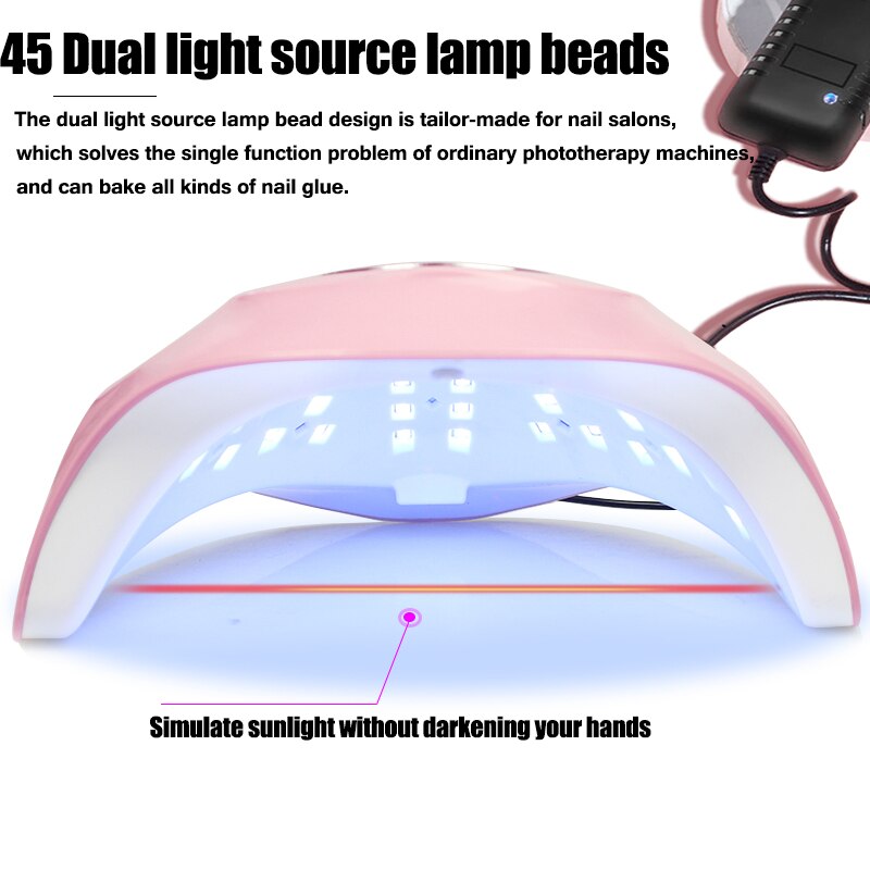 180w led/uv nageltork lackhärdningslampa med matkudde för handfot manikyr nagelkonstverktyg torkning fingernagel tånagel maskin