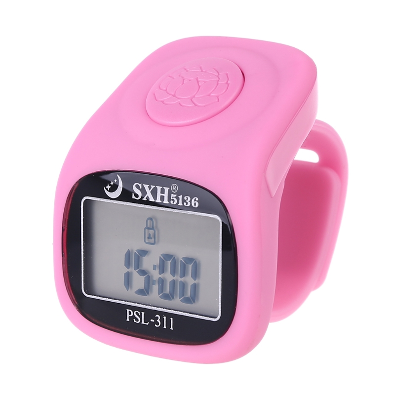 Mini elektronische handteller LED-display 6 digitale vingertelteller 8 kanalen: Roze